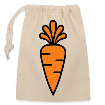 Vitamin Carrot Design Biologischer Gemüsegarten - Verschließbarer Geschenkbeutel aus Baumwolle (14x20cm) - Natur - Vorne