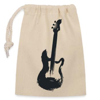 electric guitar - Closable cotton gift bag (14x20cm) - nature - Front