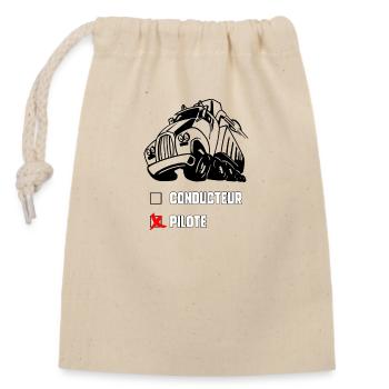 Pilote de camion - Sac cadeau en coton avec cordon (14 x 20 cm) - nature - Devant