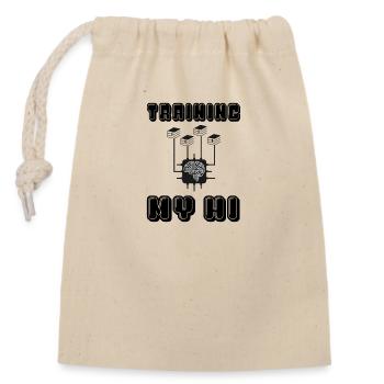 TRAINING MY HI (Human Intelligence) - Closable cotton gift bag (14x20cm) - nature - Front