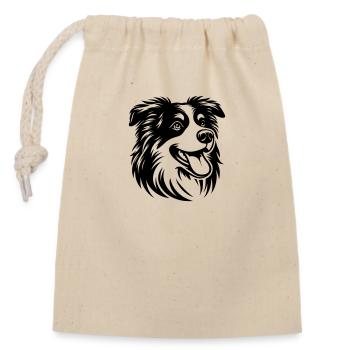 Aussie ❤ - Closable cotton gift bag (14x20cm) - nature - Front