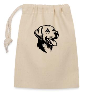 Labrador Drawing Head - Closable cotton gift bag (14x20cm) - nature - Front