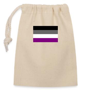 Asexual Pride Flag - Closable cotton gift bag (14x20cm) - nature - Front