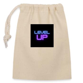 Level Up - Closable cotton gift bag (14x20cm) - nature - Front