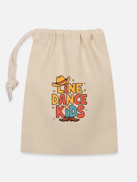 Line Dance Kids Kinder tanzen Linedance - Verschließbarer Geschenkbeutel aus Baumwolle (14x20cm) - Natur