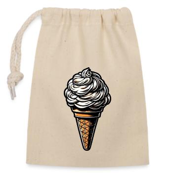 Eiscreme / Sorbet / Gelato / Sommer / Sonne - Verschließbarer Geschenkbeutel aus Baumwolle (14x20cm) - Natur - Vorne