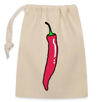 Spicy Red Chili Pepper - Closable cotton gift bag (14x20cm) - nature - Front