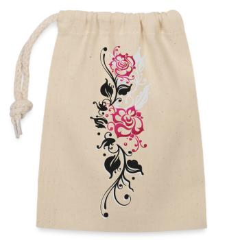 Rose Leaves Pink - Closable cotton gift bag (14x20cm) - nature - Front