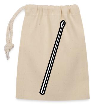 Bâton de tambour - Sac cadeau en coton avec cordon (14 x 20 cm) - nature - Devant