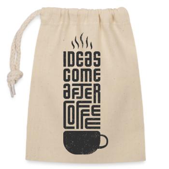 Ideas come after Coffee - Verschließbarer Geschenkbeutel aus Baumwolle (14x20cm) - Natur - Vorne