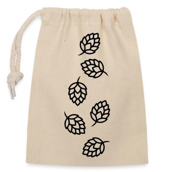 Hopfen Knospen Gerste Symbol - Verschließbarer Geschenkbeutel aus Baumwolle (14x20cm) - Natur - Vorne