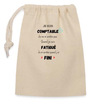 Accounting Humor - Closable cotton gift bag (14x20cm) - nature - Front