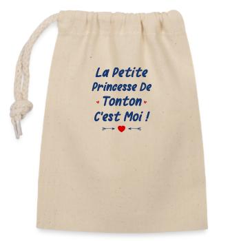 La petite princesse de tonton - Sac cadeau en coton avec cordon (14 x 20 cm) - nature - Devant