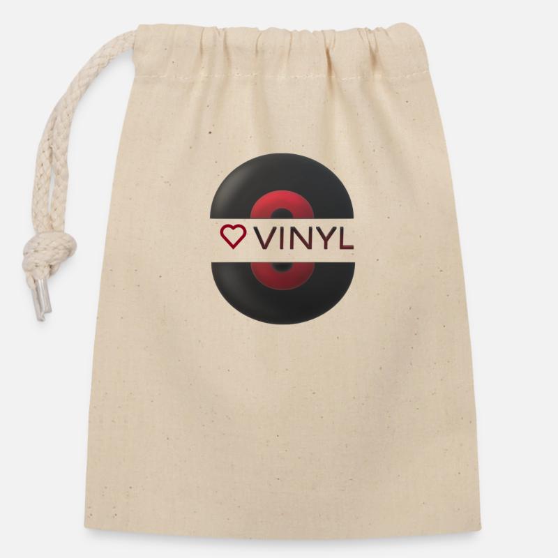 Vinyl - Closable cotton gift bag (14x20cm) - nature