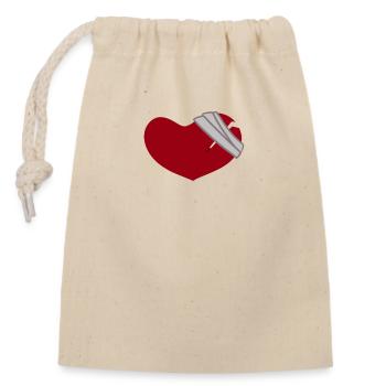L'Amour ça fait mal - Sac cadeau en coton avec cordon (14 x 20 cm) - nature - Devant