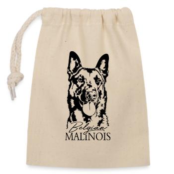 Belgian Malinois Portrait Hund Hunde Wilsigns - Verschließbarer Geschenkbeutel aus Baumwolle (14x20cm) - Natur - Vorne