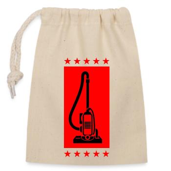 Staubsauger Symbol Cleaning - Verschließbarer Geschenkbeutel aus Baumwolle (14x20cm) - Natur - Vorne