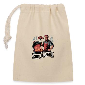 The barbecue tent – perfect for BBQ lovers and - Closable cotton gift bag (14x20cm) - nature - Front