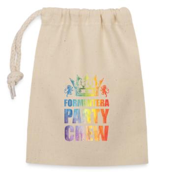 Formentera Party Crew Spruch - Verschließbarer Geschenkbeutel aus Baumwolle (14x20cm) - Natur - Vorne