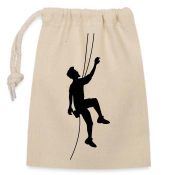 raide mur grimpeur escalade montagnes haute sport ho - Sac cadeau en coton avec cordon (14 x 20 cm) - nature - Devant