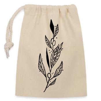 Olive Branch - Closable cotton gift bag (14x20cm) - nature - Front