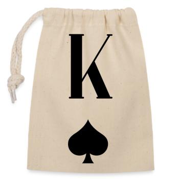 King of Pik and Spades - Verschließbarer Geschenkbeutel aus Baumwolle (14x20cm) - Natur - Vorne