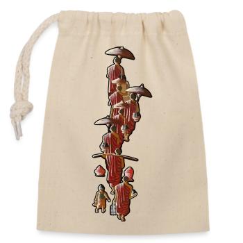 Umbrella Bearer Procession - Closable cotton gift bag (14x20cm) - nature - Front