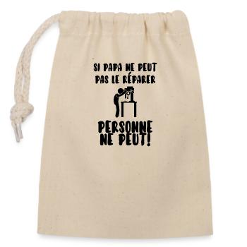 Papa bricoleur - Sac cadeau en coton avec cordon (14 x 20 cm) - nature - Devant