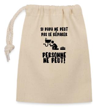 Papa bricoleur - Sac cadeau en coton avec cordon (14 x 20 cm) - nature - Devant
