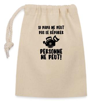 Papa bricoleur - Sac cadeau en coton avec cordon (14 x 20 cm) - nature - Devant
