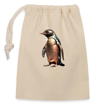 Le Pingouin de Bronze - Sac cadeau en coton avec cordon (14 x 20 cm) - nature - Devant