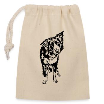 Border Collie Portrait Dogs Herding Dogs Wilsigns - Closable cotton gift bag (14x20cm) - nature - Front