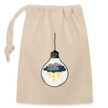 Idée Orageuse dans Ampoule - Sac cadeau en coton avec cordon (14 x 20 cm) - nature - Devant