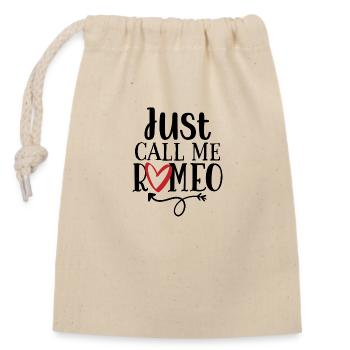 Design Just call me romeo - Sac cadeau en coton avec cordon (14 x 20 cm) - nature - Devant