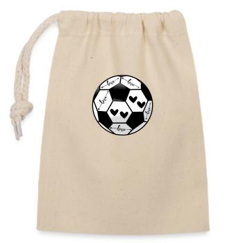 Football - Sac cadeau en coton avec cordon (14 x 20 cm) - nature - Devant
