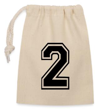 2 - Sac cadeau en coton avec cordon (14 x 20 cm) - nature - Devant