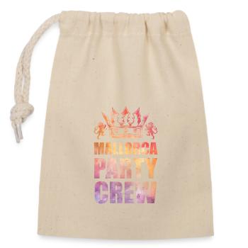 Mallorca Party Crew Spruch - Verschließbarer Geschenkbeutel aus Baumwolle (14x20cm) - Natur - Vorne