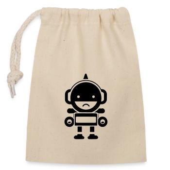 Petit robot - Sac cadeau en coton avec cordon (14 x 20 cm) - nature - Devant