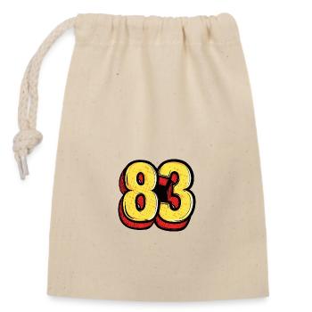83 Number Symbol - Closable cotton gift bag (14x20cm) - nature - Front