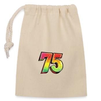 75 Number Symbol - Closable cotton gift bag (14x20cm) - nature - Front