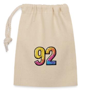 92 Number Symbol - Closable cotton gift bag (14x20cm) - nature - Front