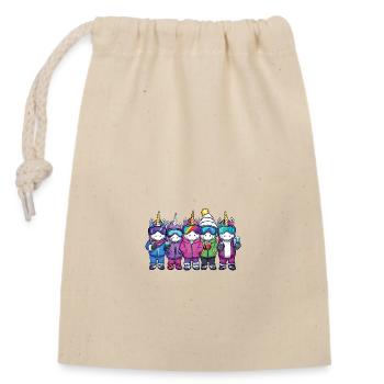 Vacances de ski Unicorn Team - Sac cadeau en coton avec cordon (14 x 20 cm) - nature - Devant