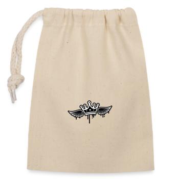 Crown Wings - Closable cotton gift bag (14x20cm) - nature - Front