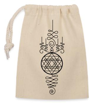 Totem du Yant d’Or – Géométrie spirituelle - Sac cadeau en coton avec cordon (14 x 20 cm) - nature - Devant