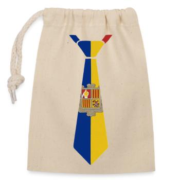 Romania Tie – Flaggendesign - Verschließbarer Geschenkbeutel aus Baumwolle (14x20cm) - Natur - Vorne