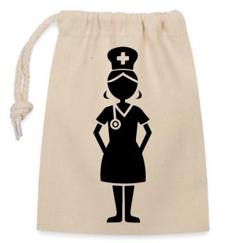 Nurse Caregiver - Closable cotton gift bag (14x20cm) - nature - Front