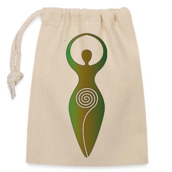 Déesse Spirale Wiccane - Énergie Féminine - Sac cadeau en coton avec cordon (14 x 20 cm) - nature - Devant