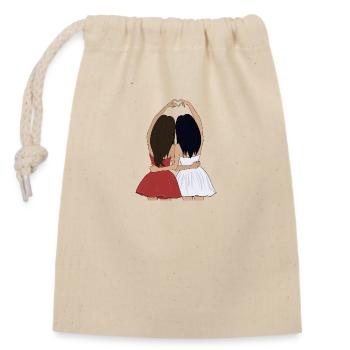 Meilleur ami - Sac cadeau en coton avec cordon (14 x 20 cm) - nature - Devant