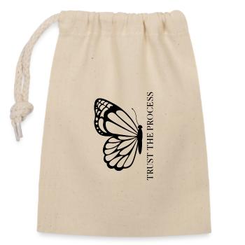 Trust the Process Butterfly Minimal Tee - Sac cadeau en coton avec cordon (14 x 20 cm) - nature - Devant