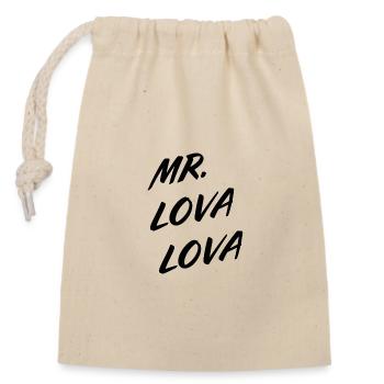 Mr Lova Lova Shirt – Funny Love Statement - Closable cotton gift bag (14x20cm) - nature - Front